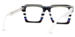 Kenish Black White Square Glasses5