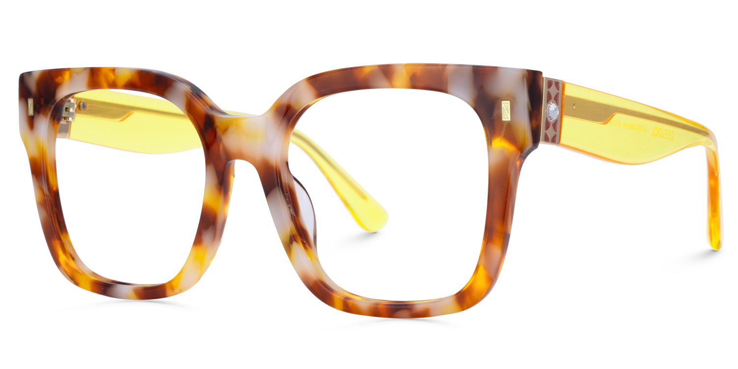 Designer Scicluna Glasses in Full-frame With Transparent Yellow Temples3