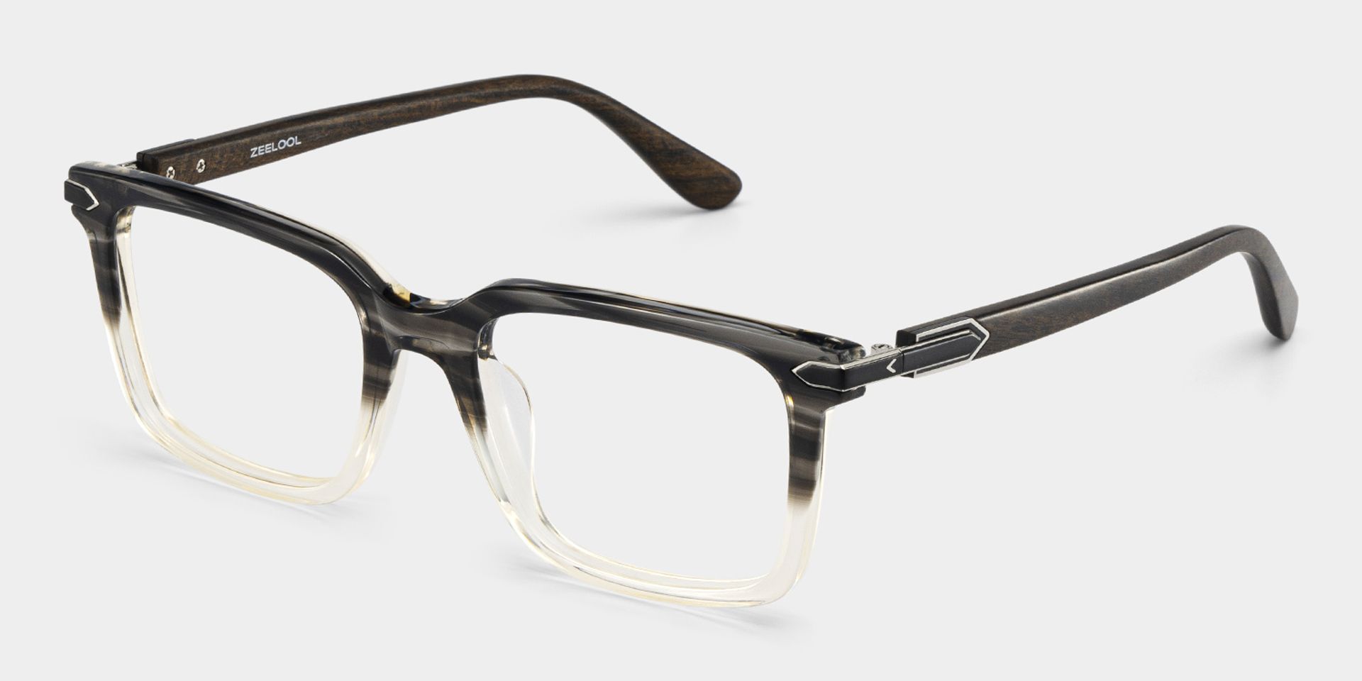 Noah black and clear ombre glasses with Rectangle Frame Online | ZEELOOL4