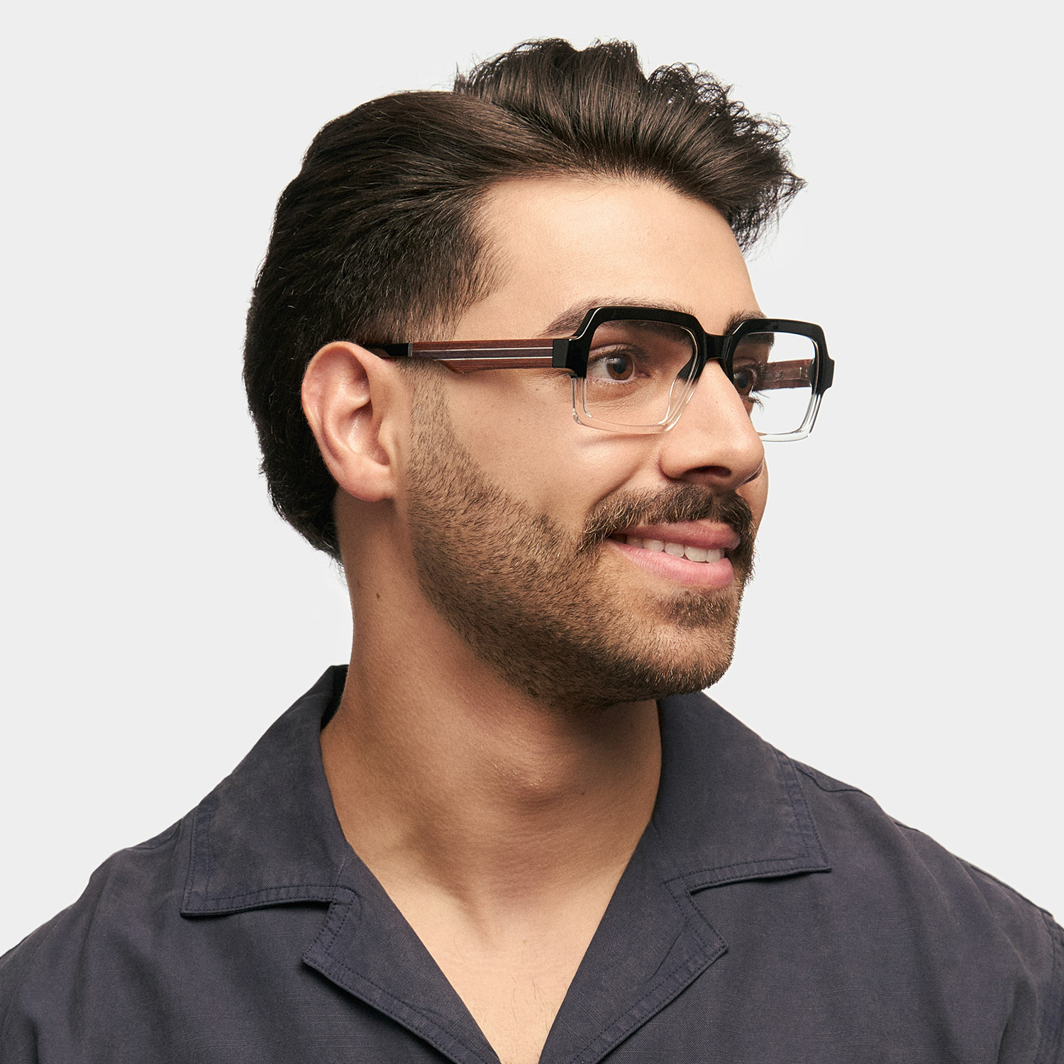 Jack Rectangle Black & Crystal Glasses1