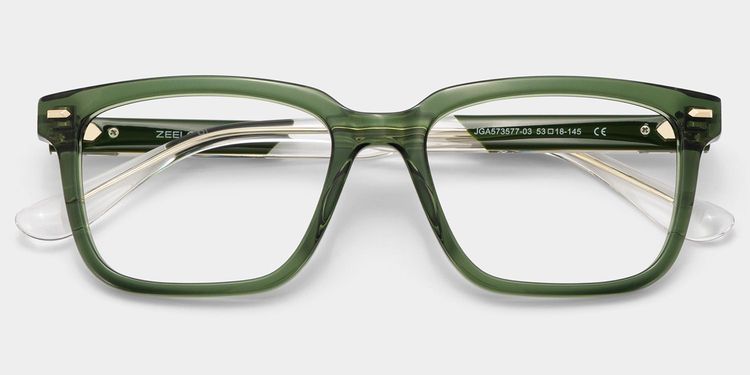 George Rectangle Green Glasses