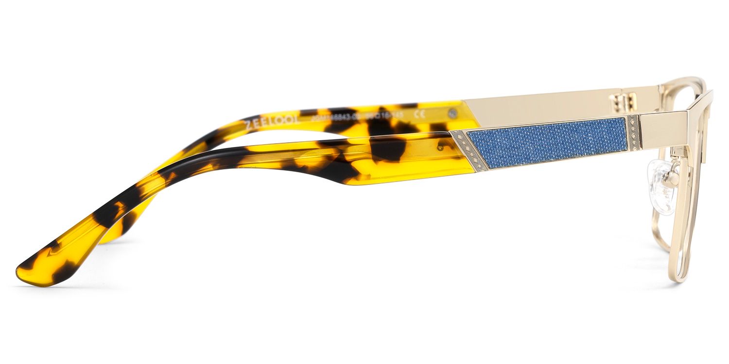 Jasper Eyeglasses in Browline Gold Frame | ZEELOOL Canada4