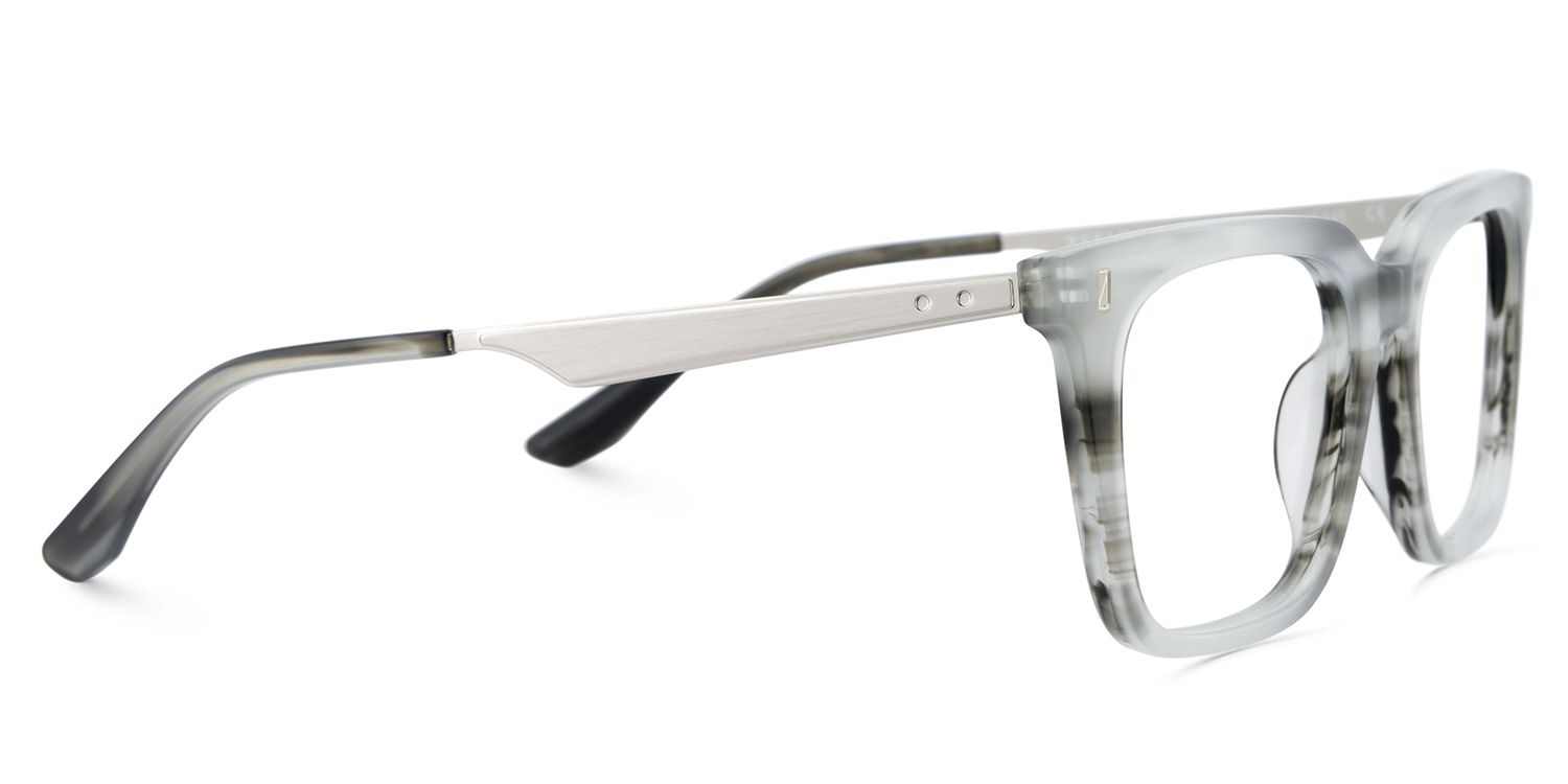 Brook Gray Rectangle Prescription Glasses | ZEELOOL Canada4