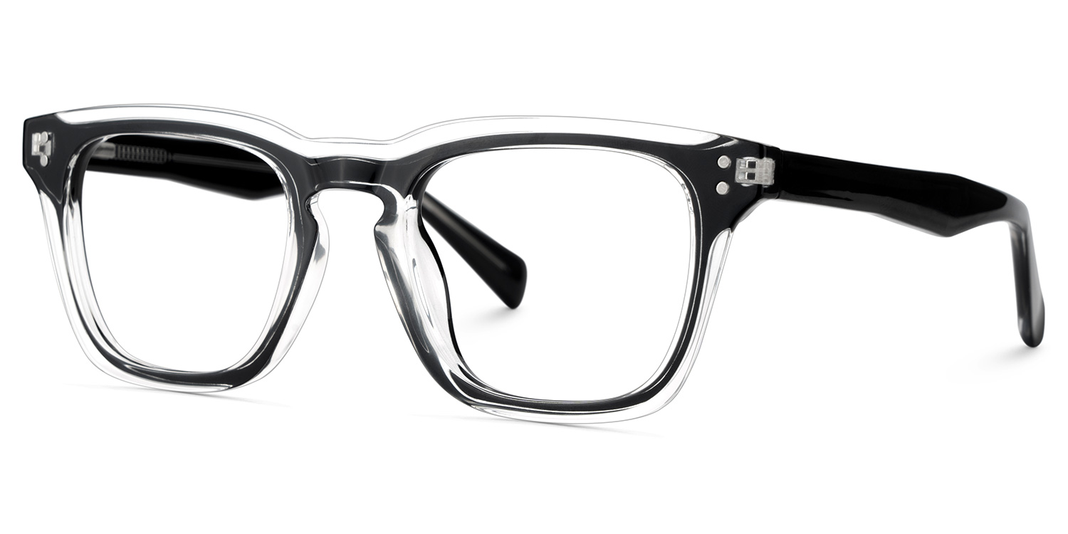 Liam Rectangle Black Crystal Glasses3