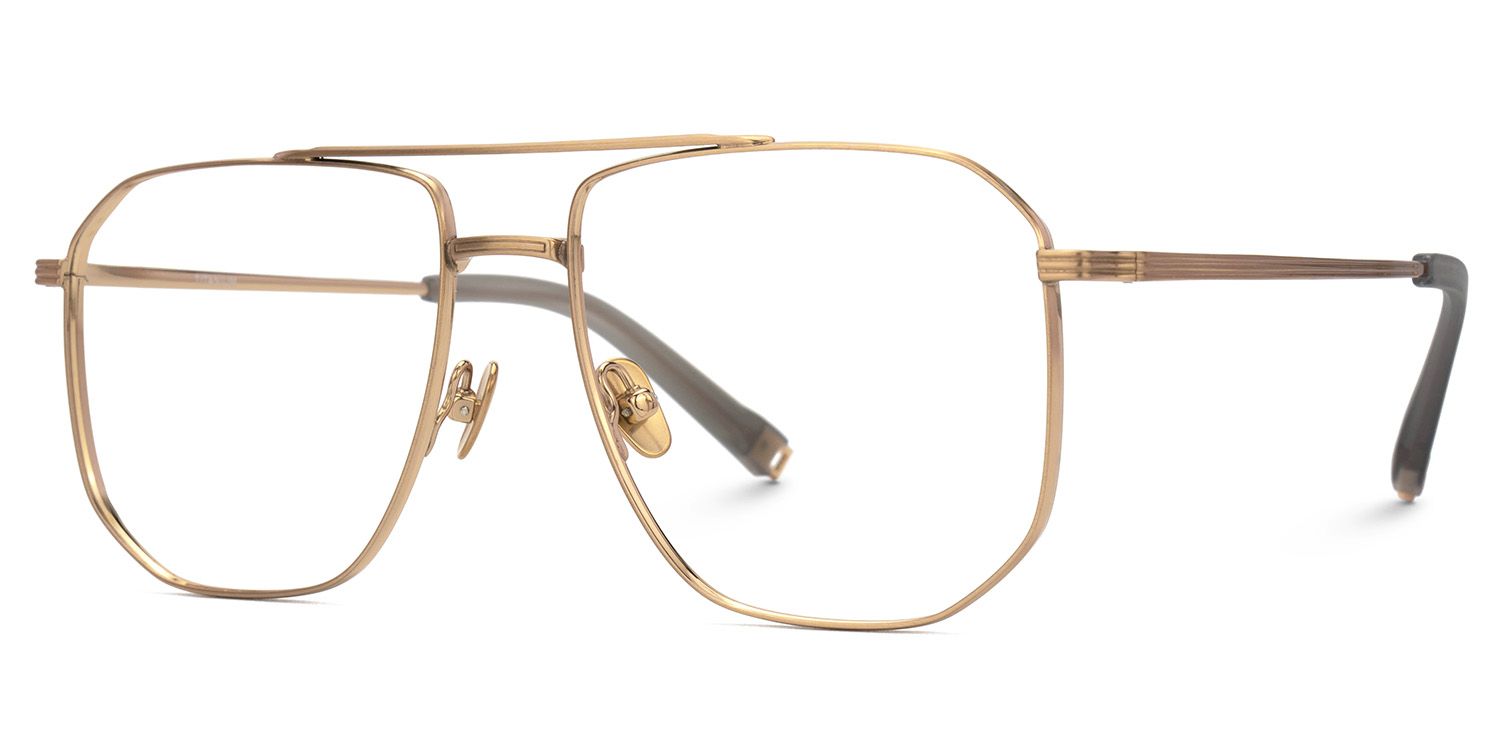 Aqua Titanium Gold Frame Glasses with Aviator Shape | ZEELOOL Canada1