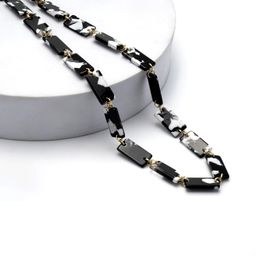 Marble Pattern Rectangle Lump Eyeglasses Chains0
