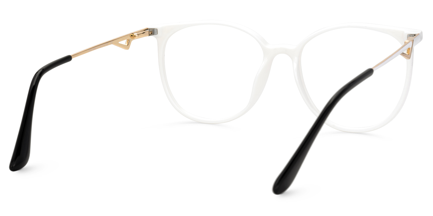 Chanty Round White Thin Frame Glasses | ZEELOOL Canada3