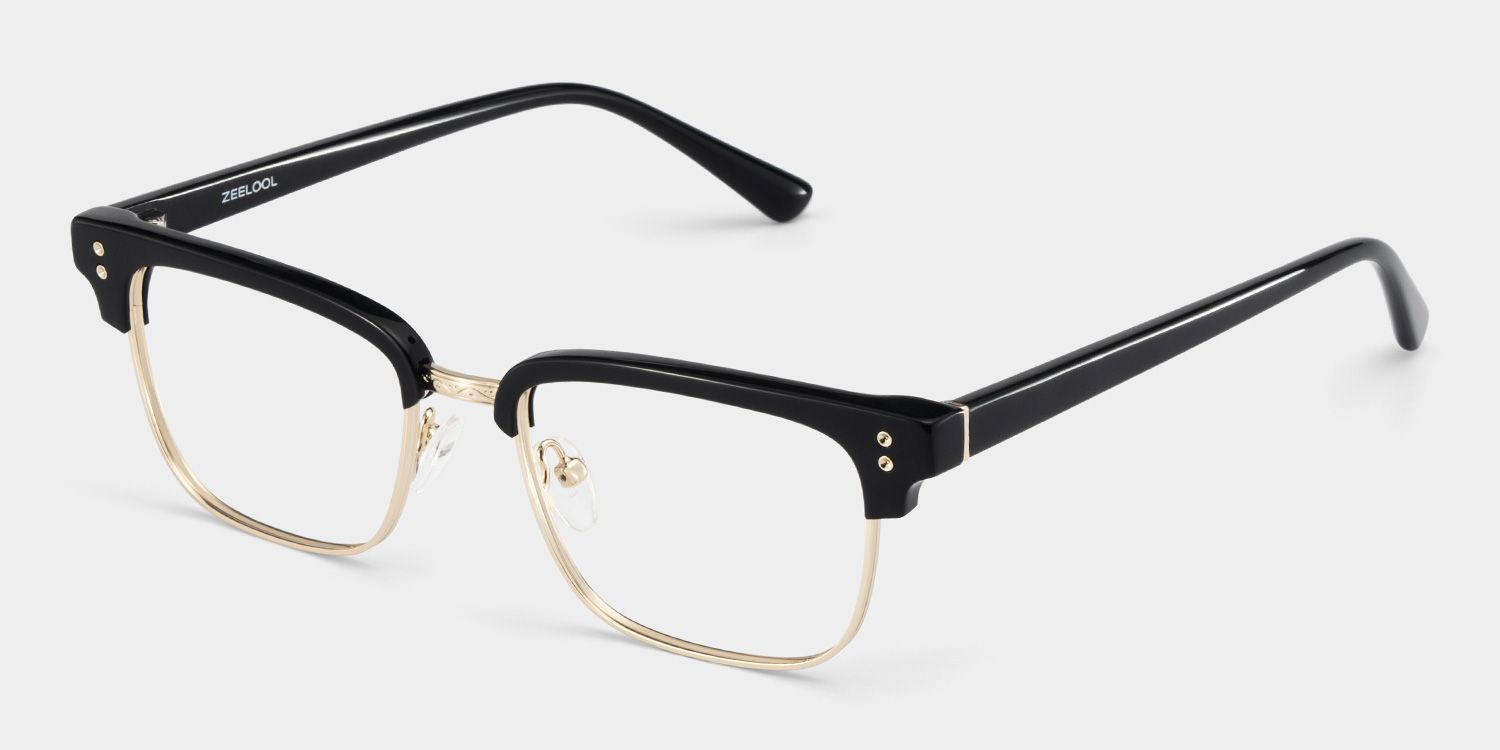 Ryan black and gold browline Frame glasses Online | ZEELOOL3