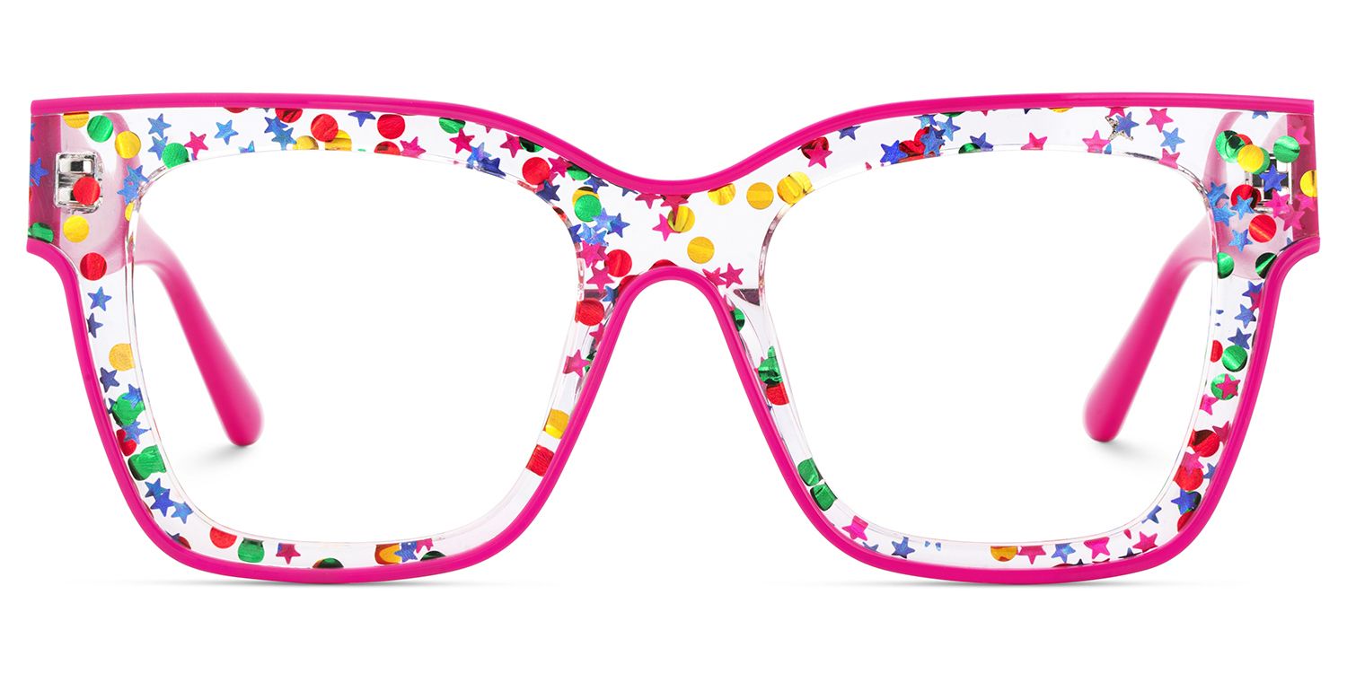 Zerica Eyeglasses in Square Red Rose Eyeglasses | ZEELOOL Canada2