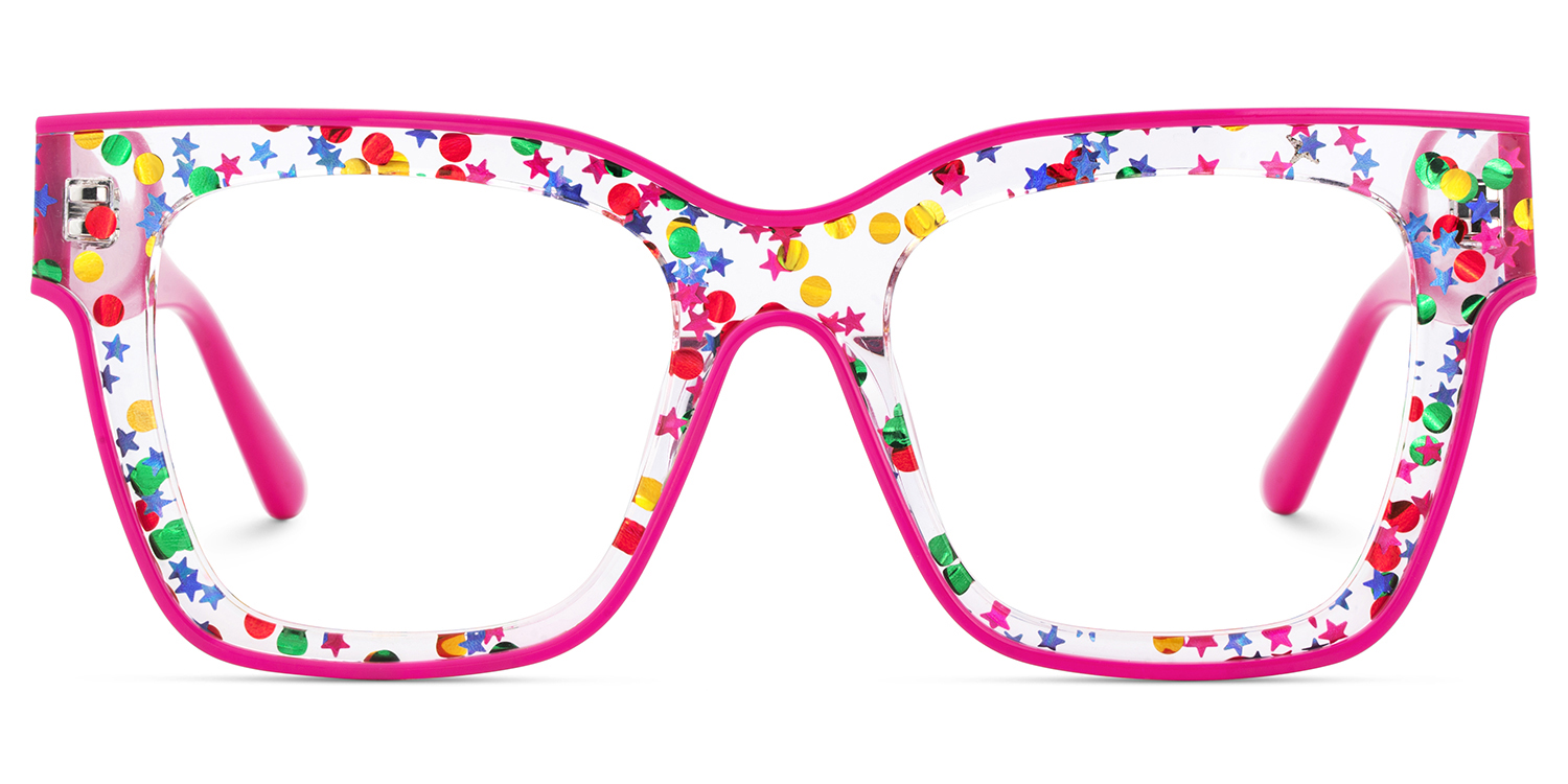 Zerica Eyeglasses in Square Red Rose Eyeglasses | ZEELOOL Canada2