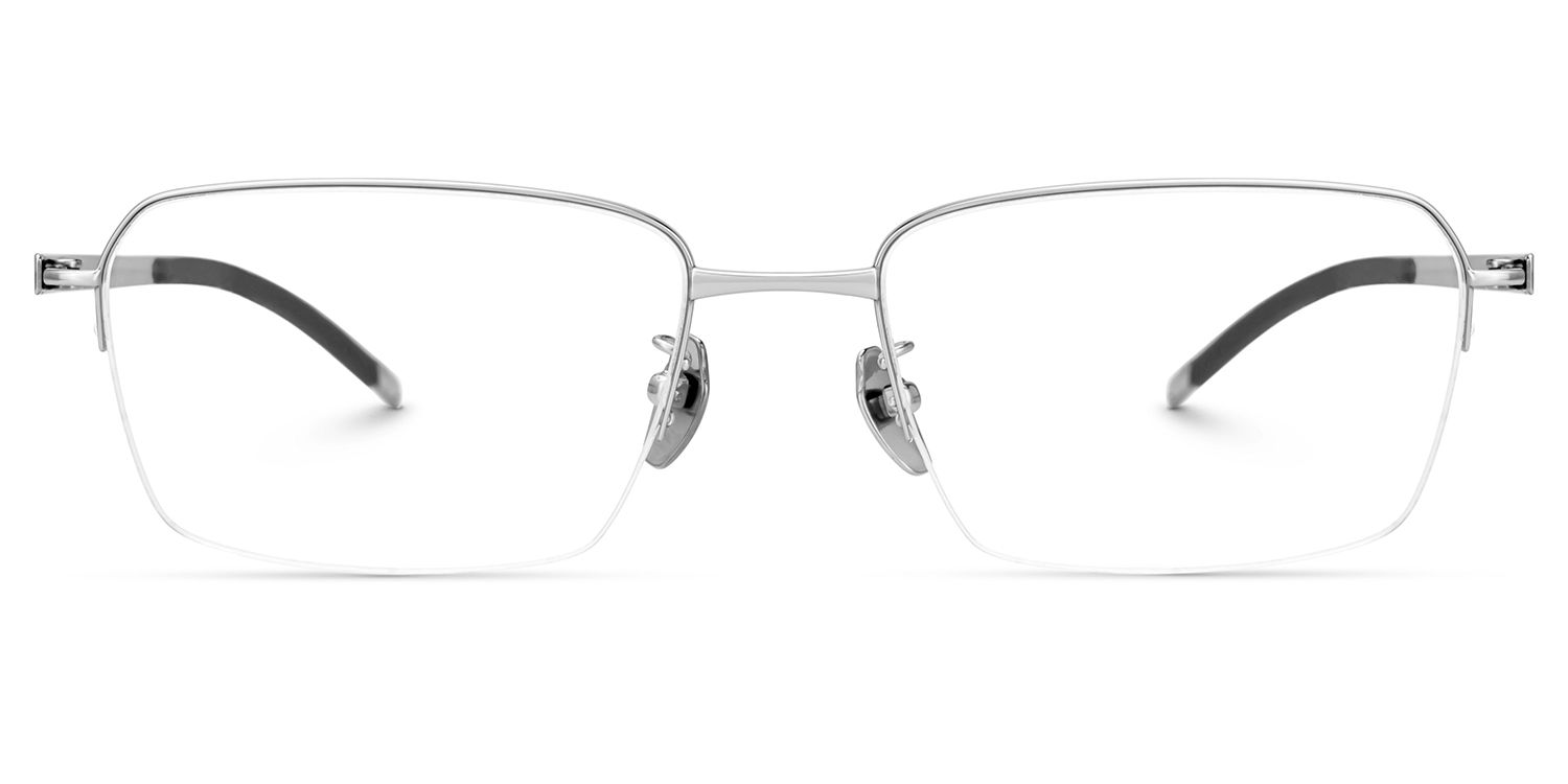 Men's Rectangular Glasses Frames In Semi-Frame0