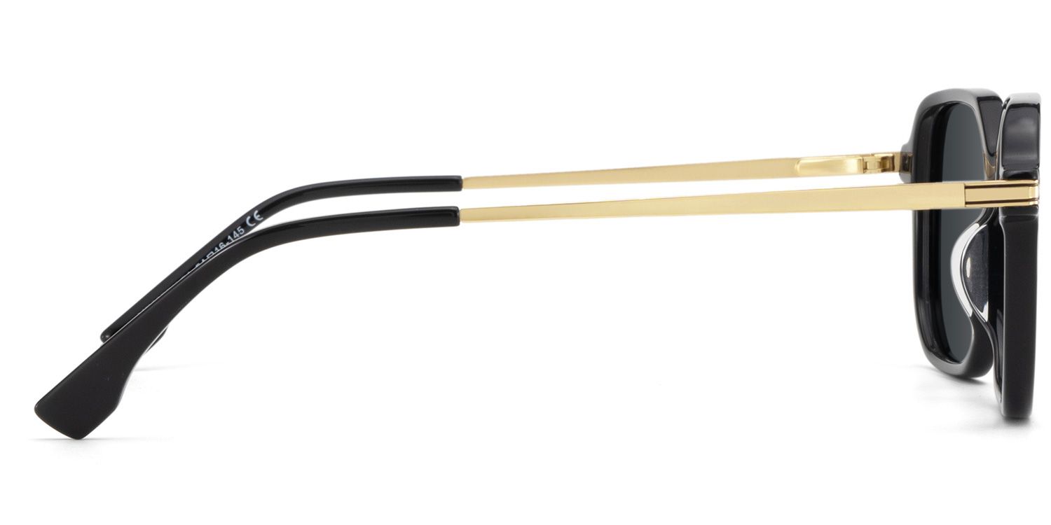 Jetson Rectangle Black Full Rim Sunglasses | ZEELOOL CA3