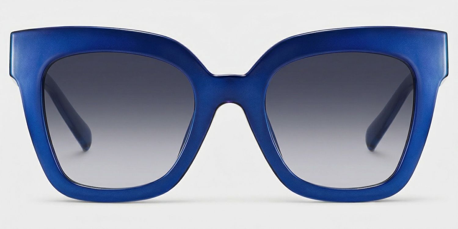 Malcolm Large Square Nerdy Glasses with Blue Color0