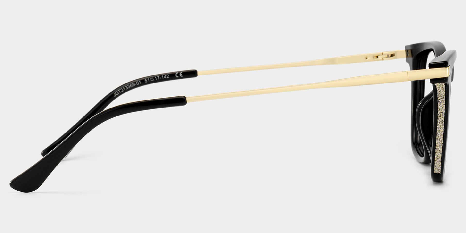 Selena Rectangle Black and Gold Frame Glasses | ZEELOOL4