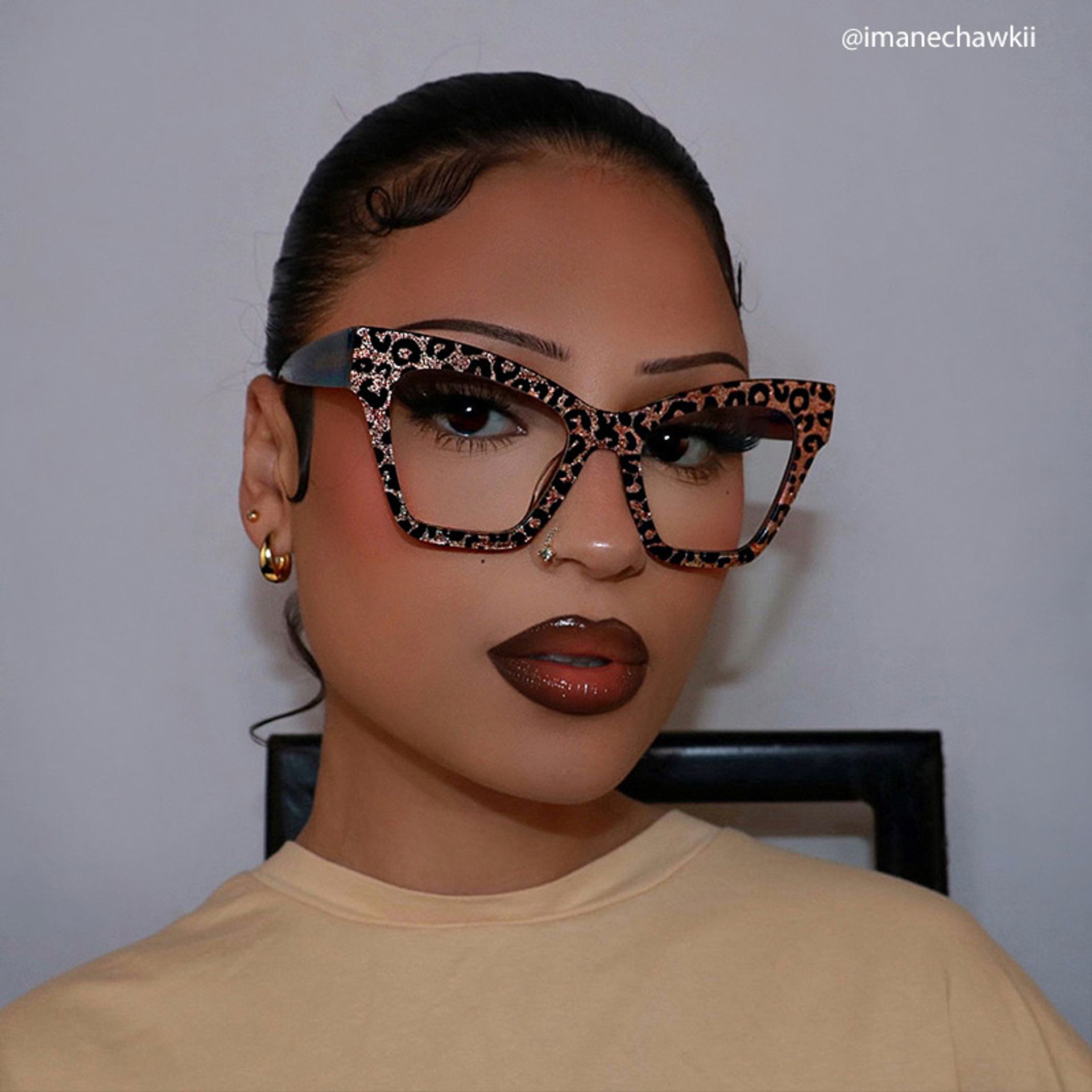 Designer Ansyah Cat Eye Leopard Print Frame Glasses8