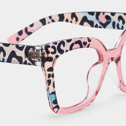 Malcolm Square Pink Leopard Glasses4