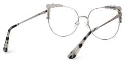 Wallice Cateye Silver Glasses3