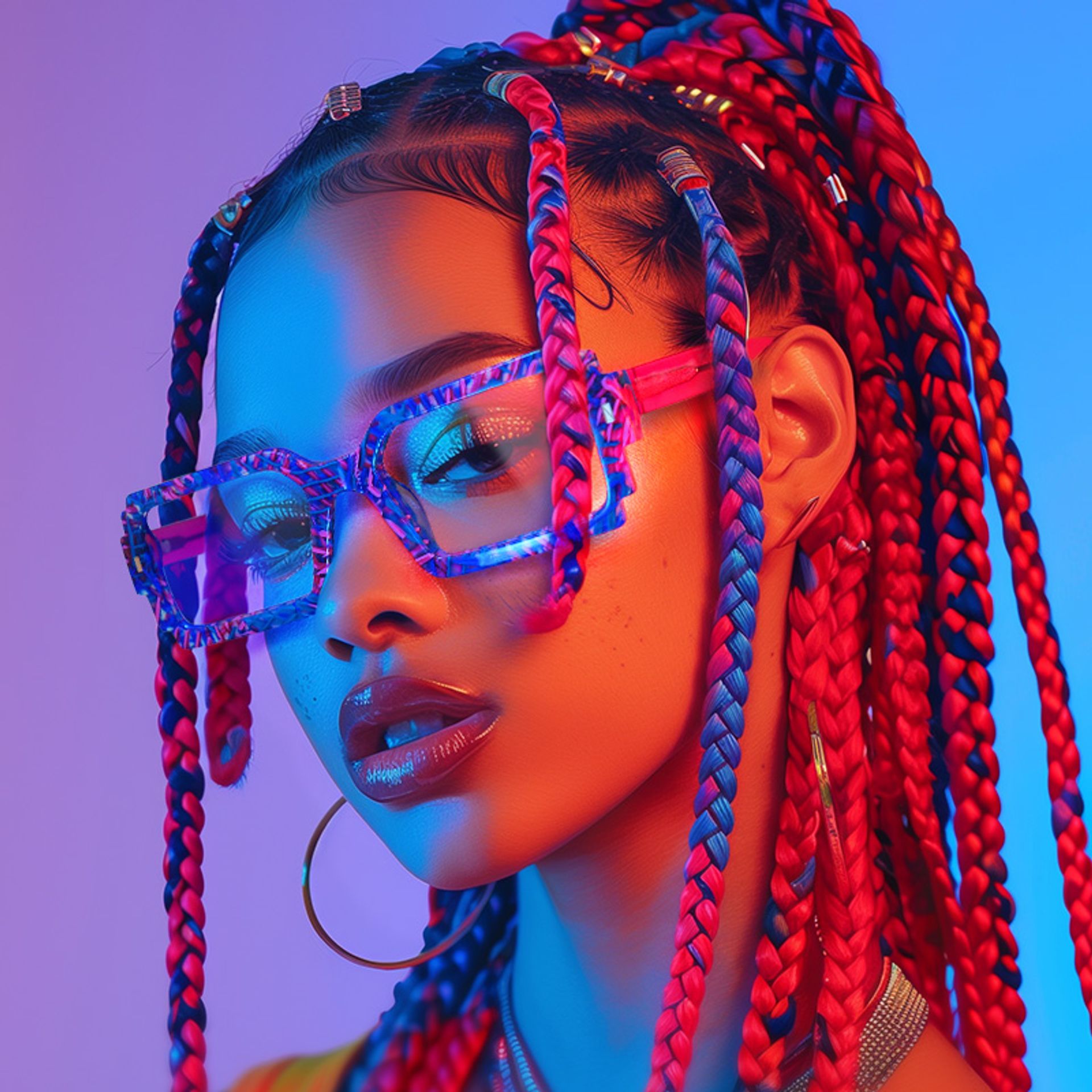 Frederick Bright Color Bold Rectangle Glasses | ZEELOOL Canada4