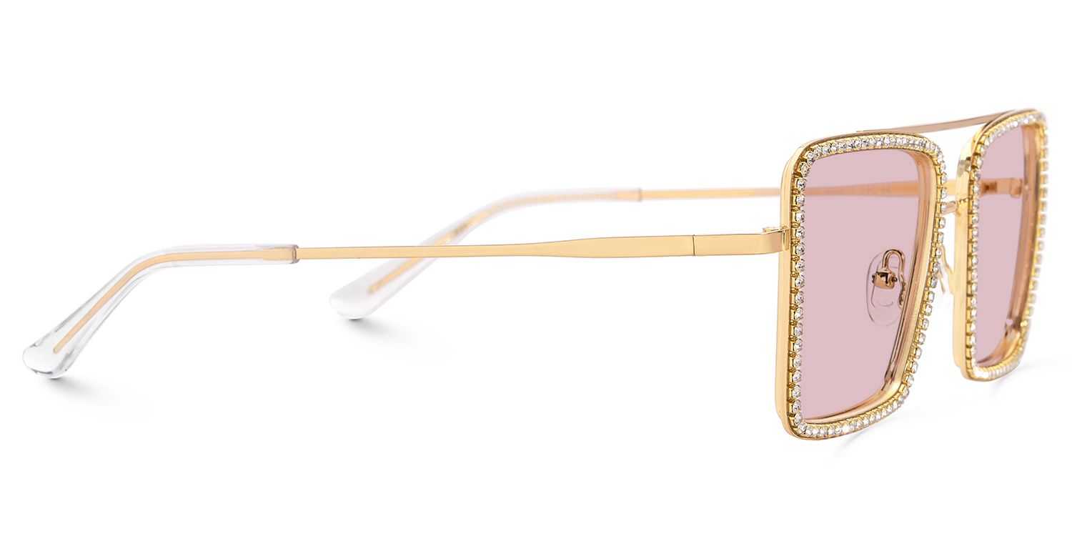 Diva Frame Sunglasses, Gold Glitter Sparkle Square Eyeglasses2