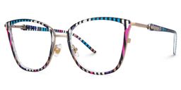 Marisa Cateye Blue Purple Stripe Glasses2