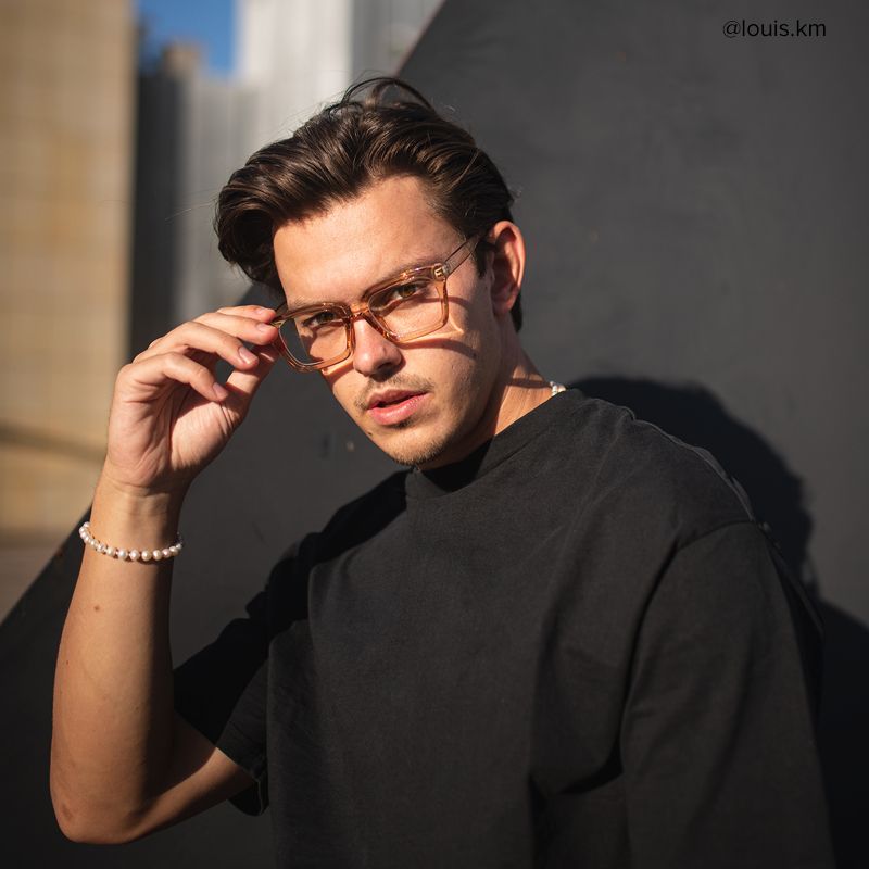 Grover Rectangle Beige Glasses