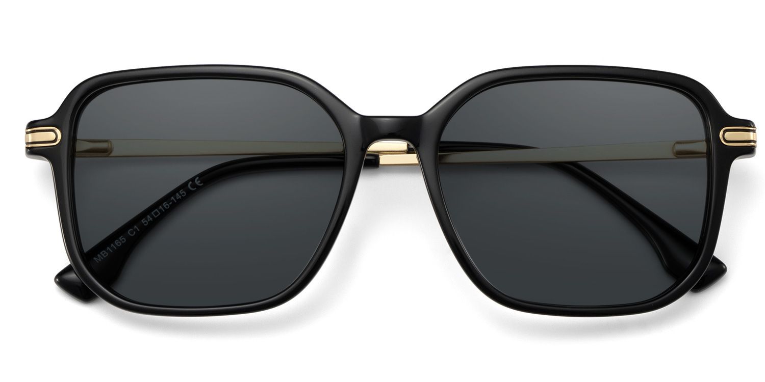 Jetson Black Rectangle Sunglasses Online | ZEELOOL Canada1
