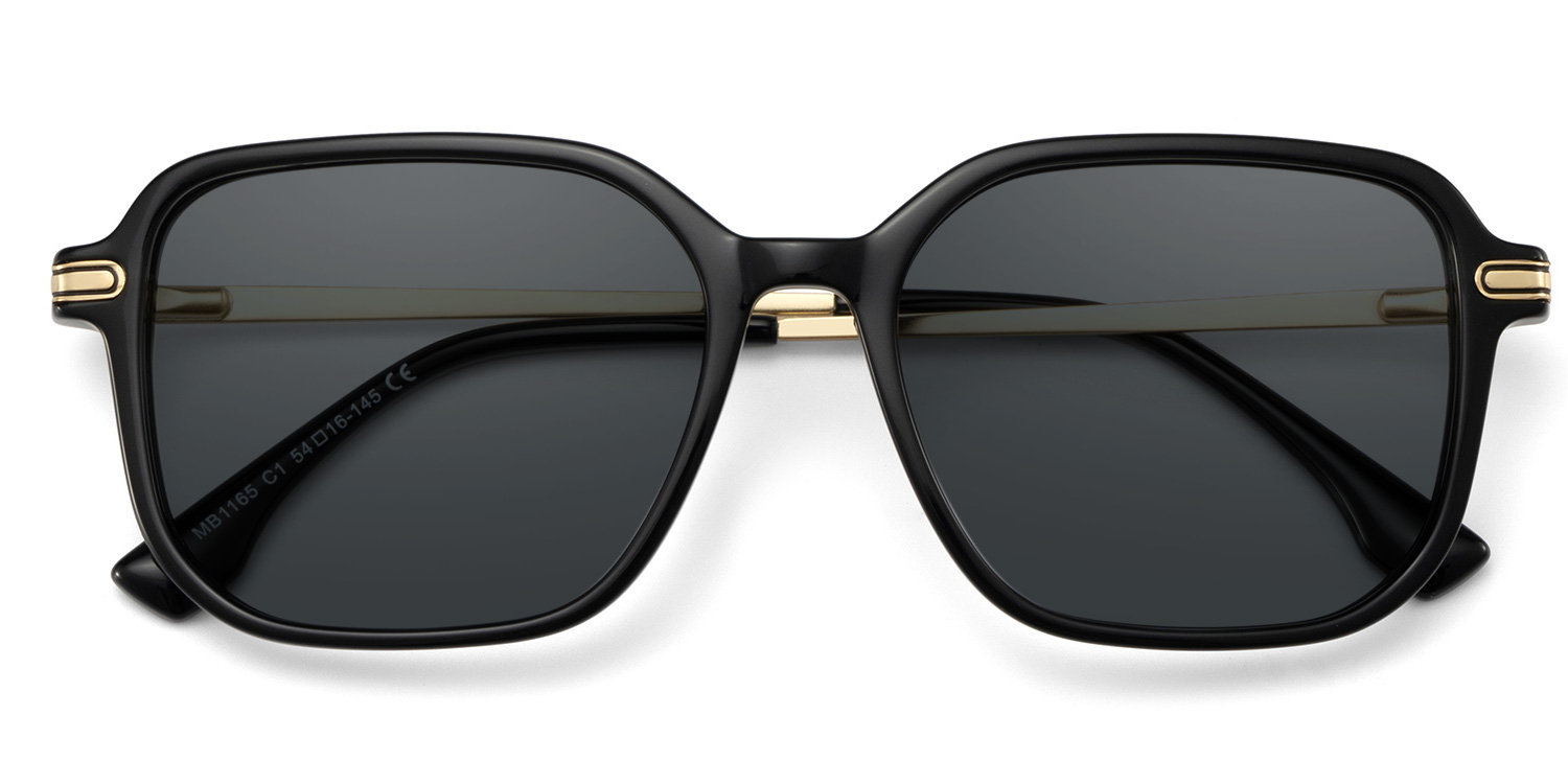 Jetson Black Rectangle Sunglasses Online | ZEELOOL Canada1