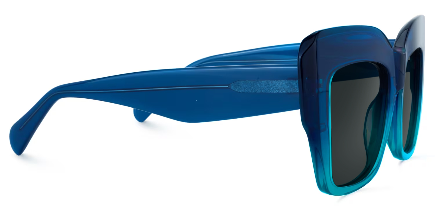 Charmaine Blue-Green Frame Sunglasses | ZEELOOL Canada2