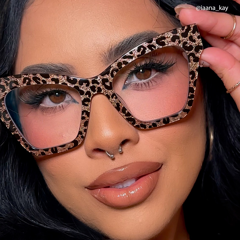 Designer Ansyah Cat Eye Leopard Print Frame Glasses10