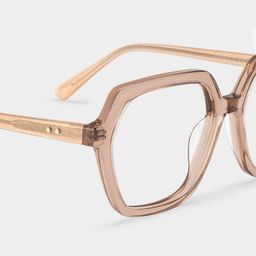 Devon Beige Geometric Glasses4