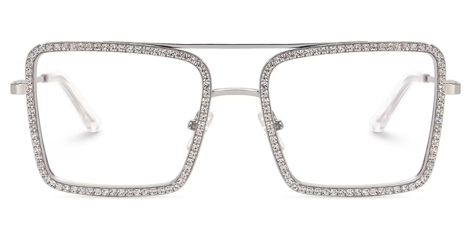 Diva Sparkle Glitter Glasses, Silver Eyeglass Frames2
