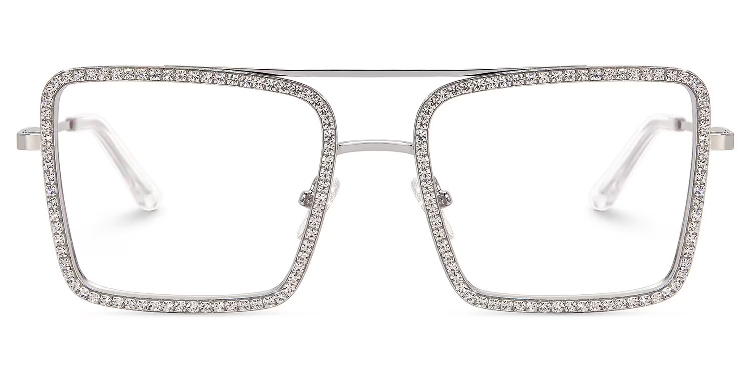 Diva Square Silver Glasses