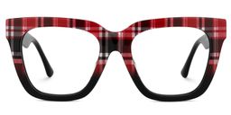 Boston Square Red-Plaid Glasses0