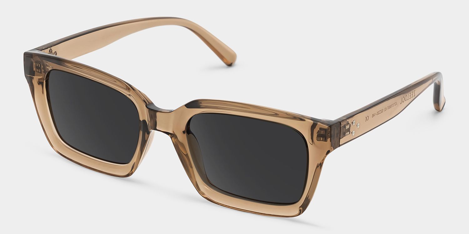 Grover Rectangle Beige Sunglasses for Women & Men | ZEELOOL CA2