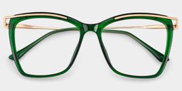 Krystle Square Green Glasses1
