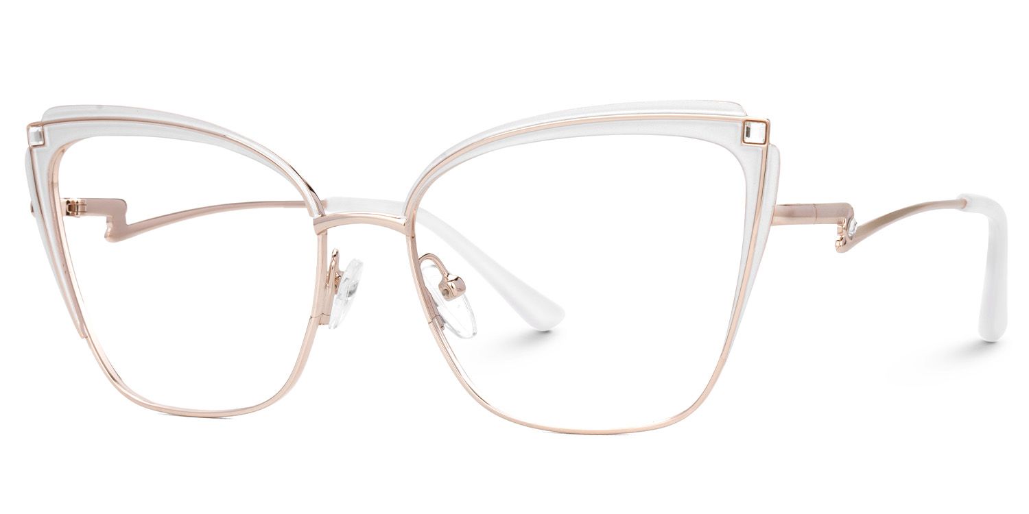 Mariely Cat Eye White Glasses | ZEELOOL Canada2