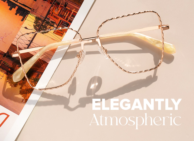 Designer Alisandra Gold Frame Eyeglasses in Aviator Shape4