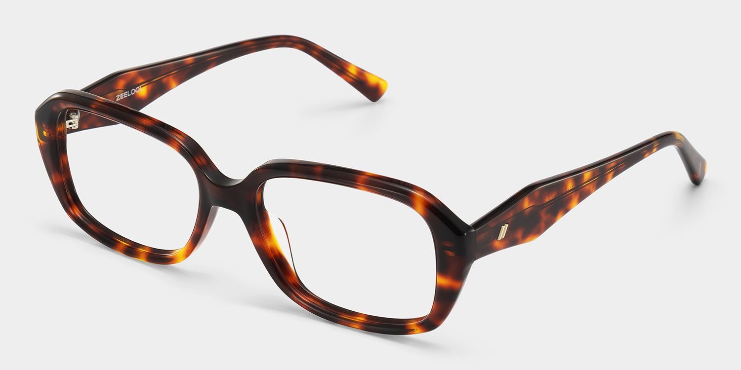 Rowan Brown Tortoise Rectangle Glasses for Women | ZEELOOL3