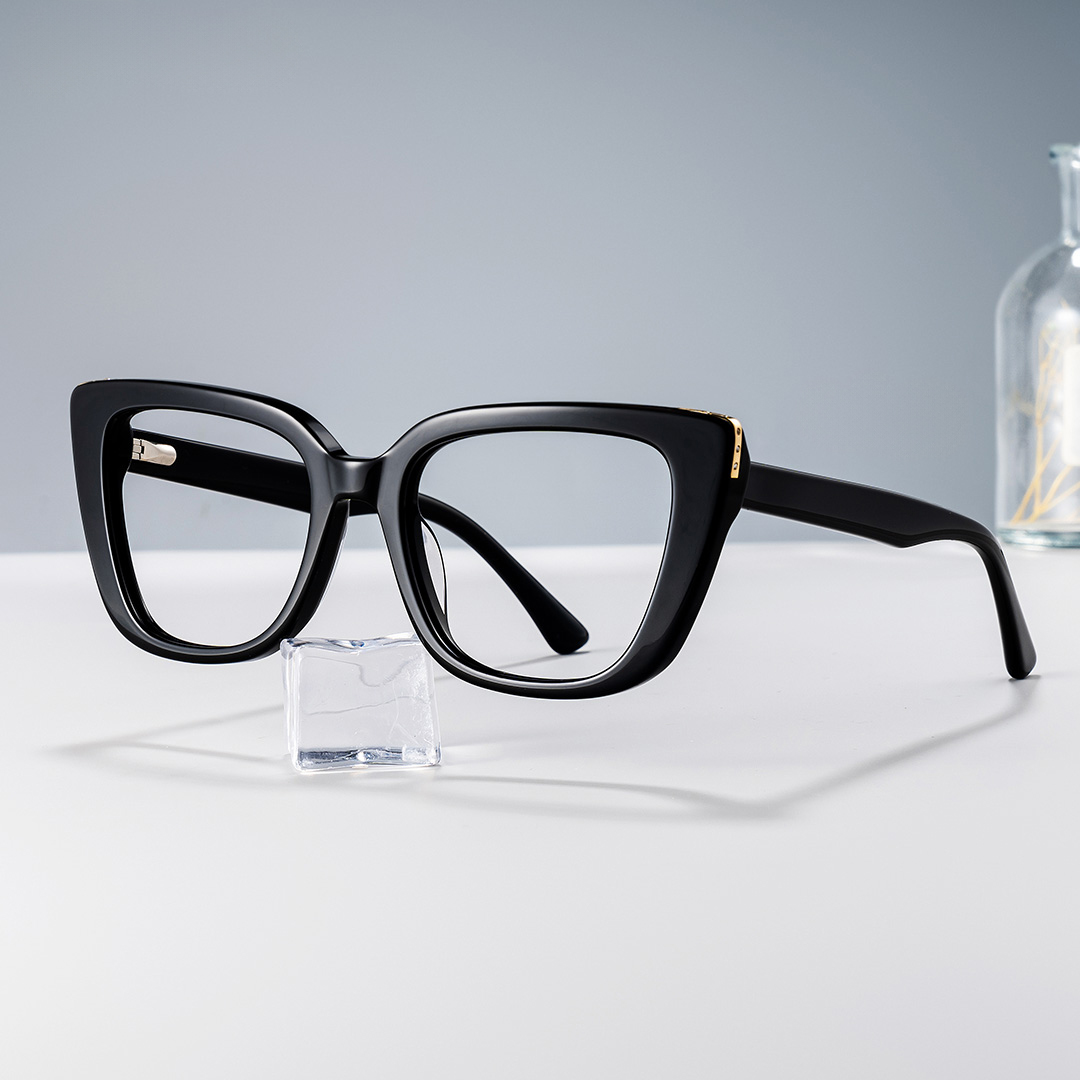 Lannez Rectangle Black Glasses0
