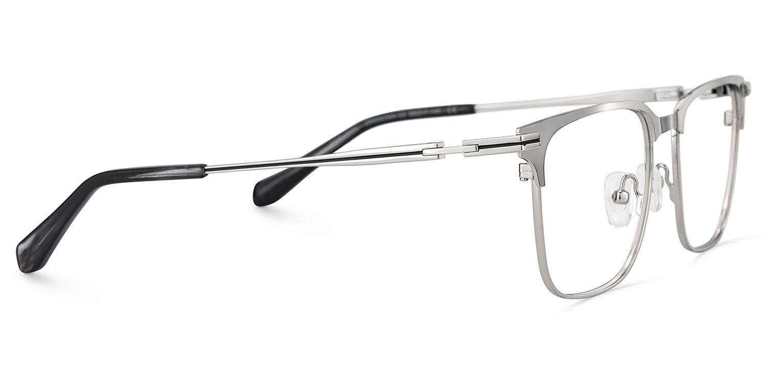 Marshall Silver Rectangle Prescription Glasses | ZEELOOL Canada4
