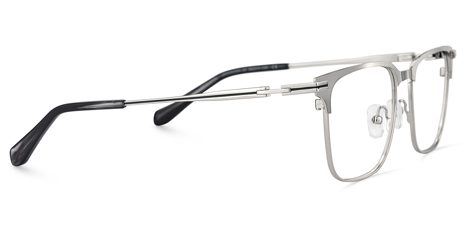 Marshall Silver Rectangle Prescription Glasses | ZEELOOL Canada4