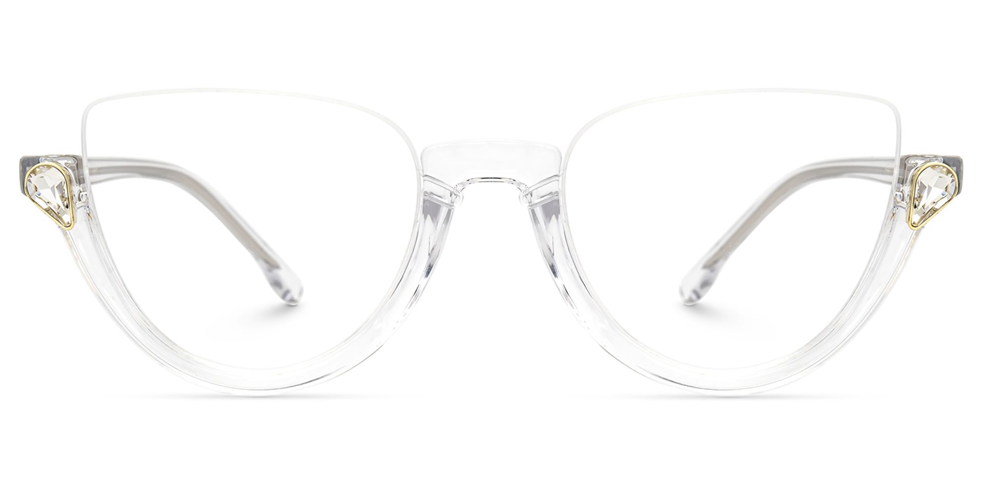 Felicia Clear Semi-Rimless Cat Eye Glasses for Women0