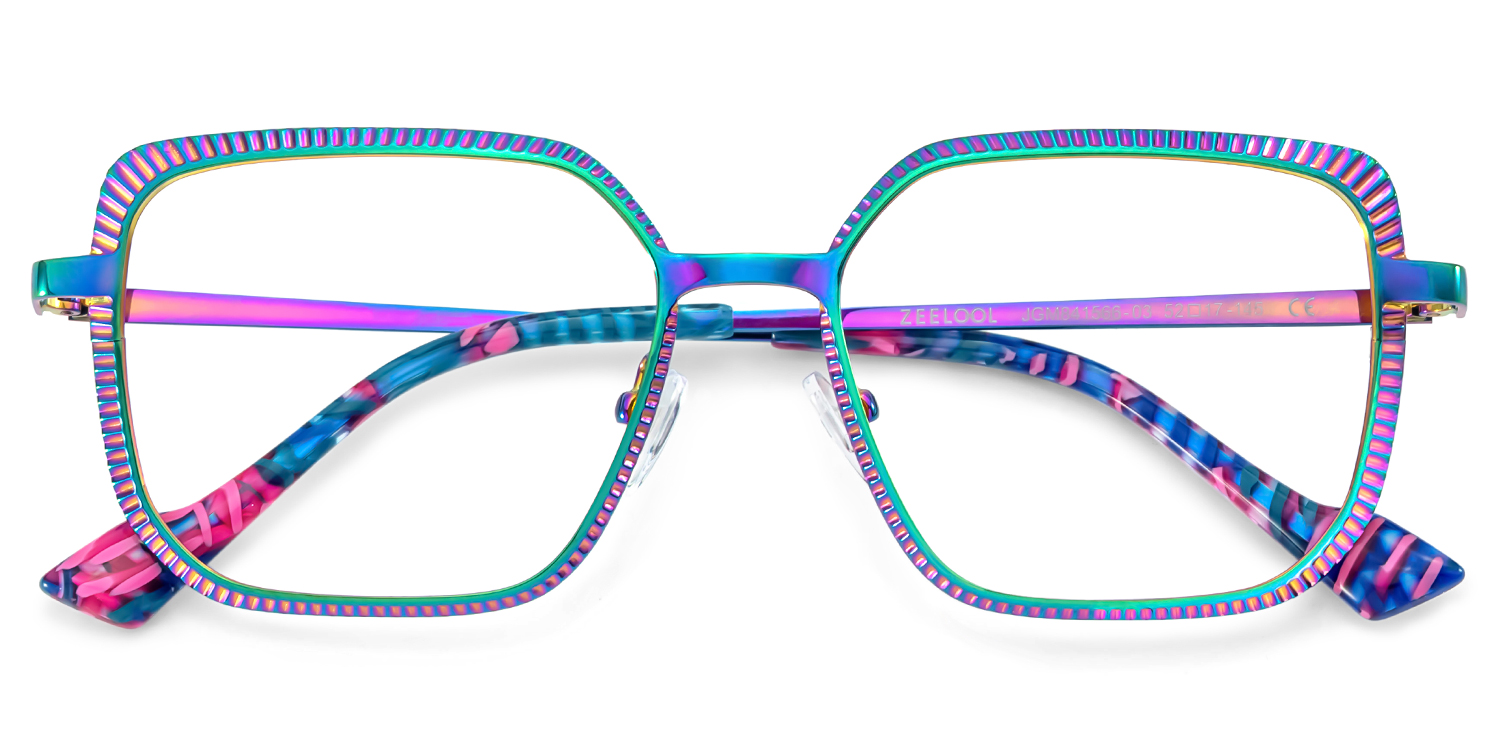 Vintage Metal Frame Glasses in Iridescent Color2