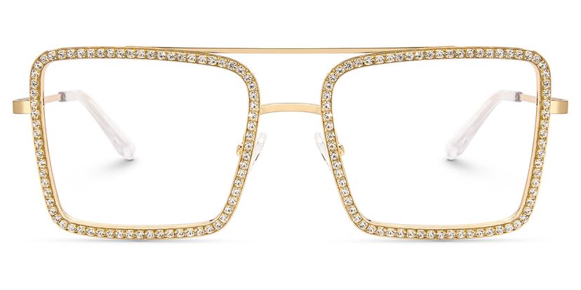 Diva Square Gold Glasses