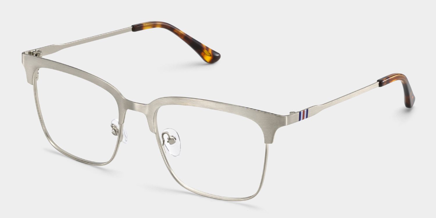 Cleo Silver Frame Glasses with Browline Frame Online | ZEELOOL Canada3