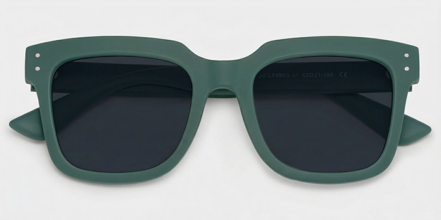 Liizbeett Square Eyeglasses with Dark Green Frames1