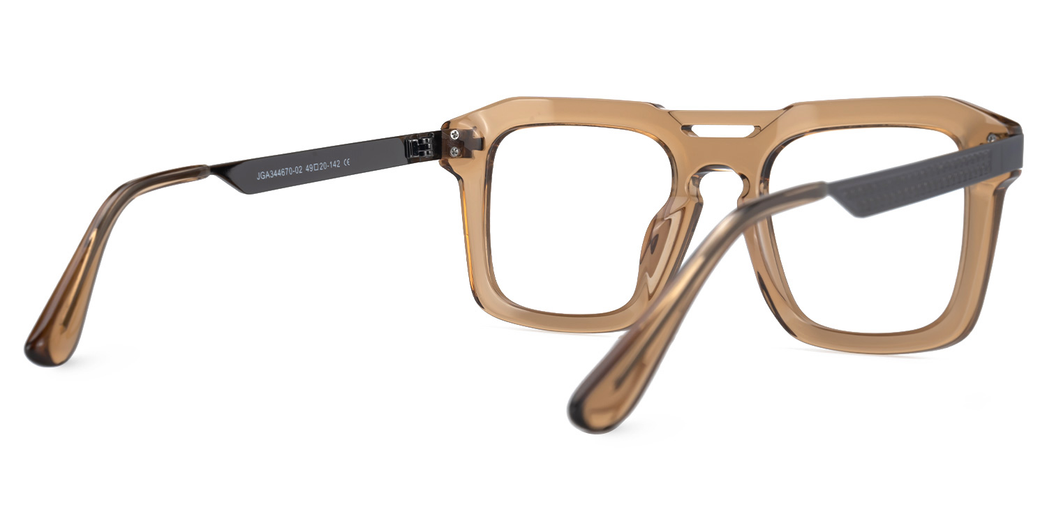 Rectangle Eliyas Brown Glasses on sale -Zeelool Glasses3