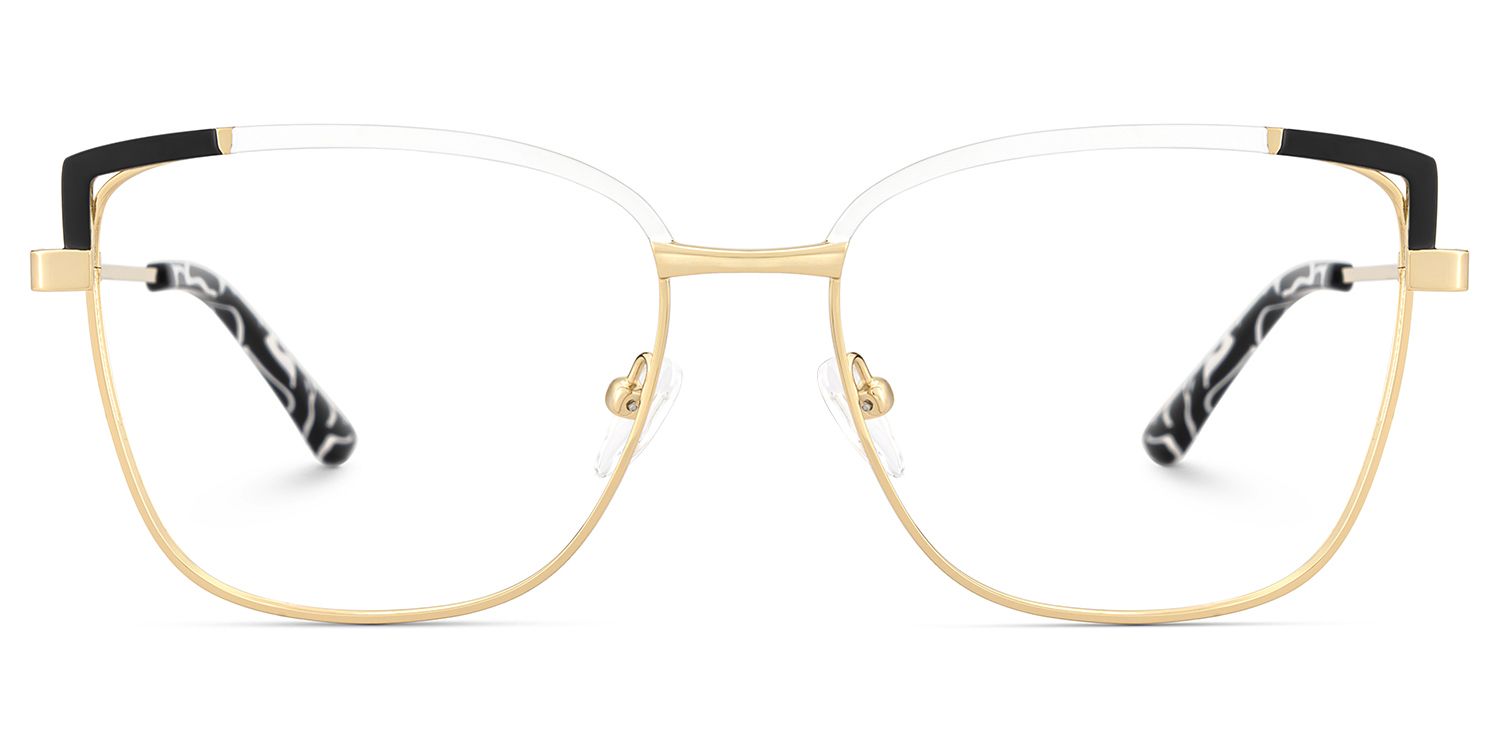 Square Metal Glasses With Black White Color1