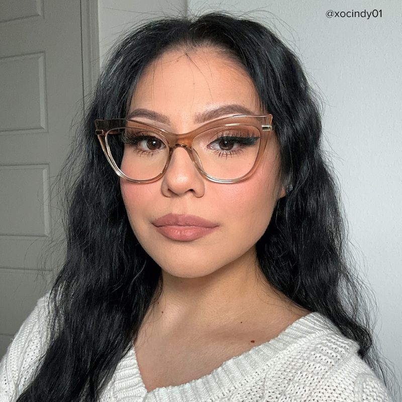 Indira Cat Eye Beige Glasses | ZEELOOL Canada4