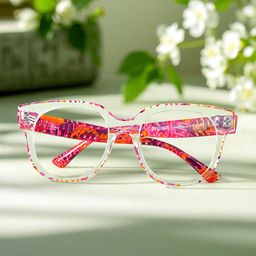 Jett Square Red Clear Glasses8